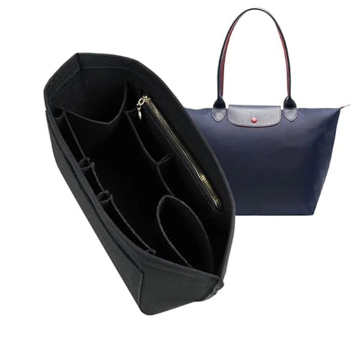 Purse Organizer For Longchamp Purse For Long Champ Le Pliage Insert organizer1012-25black-L by Lckaey - Image 7
