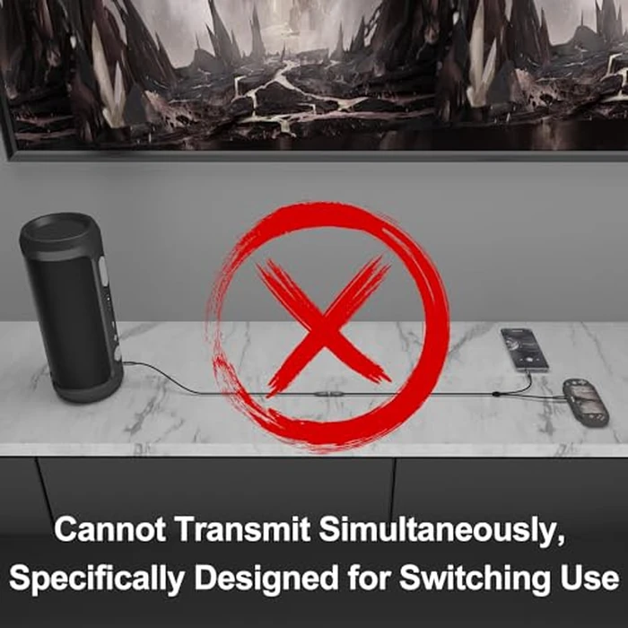 J&D 1/8 Inch TRS Stereo Y Splitter Cable, Gold Plated Copper Shell 3.5mm Female to Dual Male Adapter, Only Suitable for Switching, 3.3 Feet by J&D - Image 2