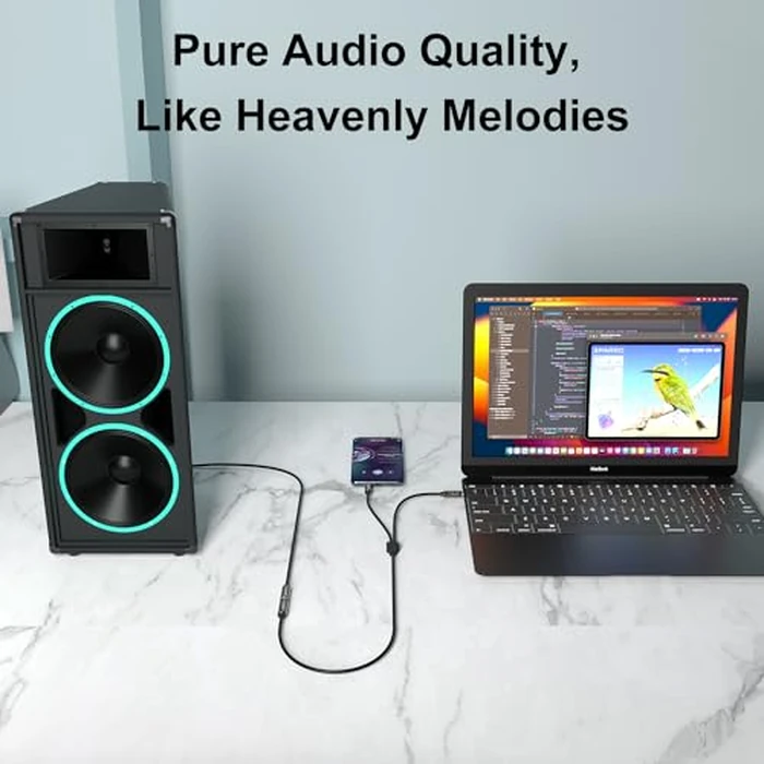 J&D 1/8 Inch TRS Stereo Y Splitter Cable, Gold Plated Copper Shell 3.5mm Female to Dual Male Adapter, Only Suitable for Switching, 3.3 Feet by J&D - Image 4