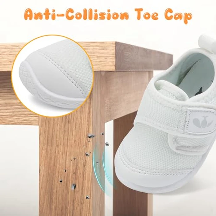 FEETCITY Infant Shoes Girls Boys Baby Walking Shoes Newborn Crib Shoes First Walker Shoes Slip On Sneaker White by FEETCITY - Image 3