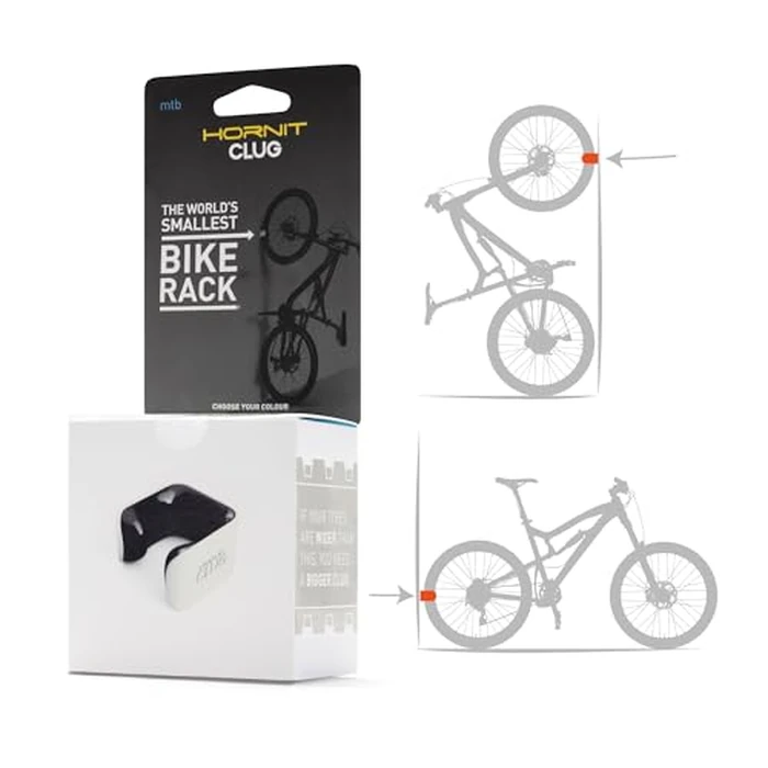 CLUG Bike Clip Indoor-Outdoor Bicycle Rack Storage System, Black/Black, Roadie (23-32mm) by Hornit - Image 1