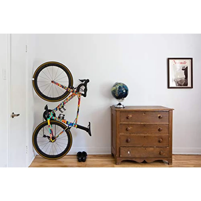 CLUG Bike Clip Indoor-Outdoor Bicycle Rack Storage System, Black/Black, Roadie (23-32mm) by Hornit - Image 4