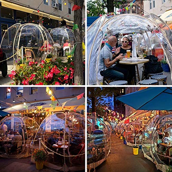 Alvantor Bubble Tent Screen House Room Canopy Gazebos 8-10 Person for Patios, Large Oversize Weather Pod, Premium Greenhouse Instant Pop Up Tent, Cold Protection Beige 12'x12' by Alvantor - Image 4