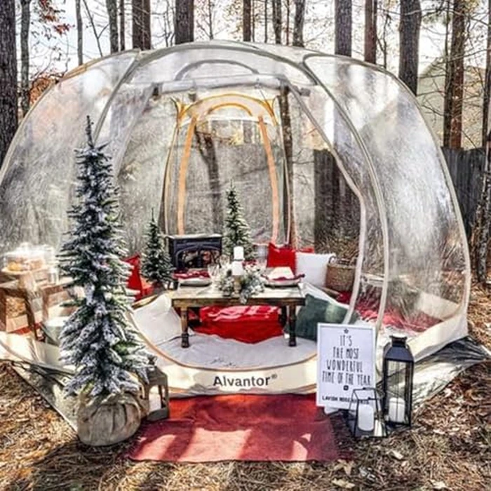 Alvantor Bubble Tent Screen House Room Canopy Gazebos 8-10 Person for Patios, Large Oversize Weather Pod, Premium Greenhouse Instant Pop Up Tent, Cold Protection Beige 12'x12' by Alvantor - Image 6