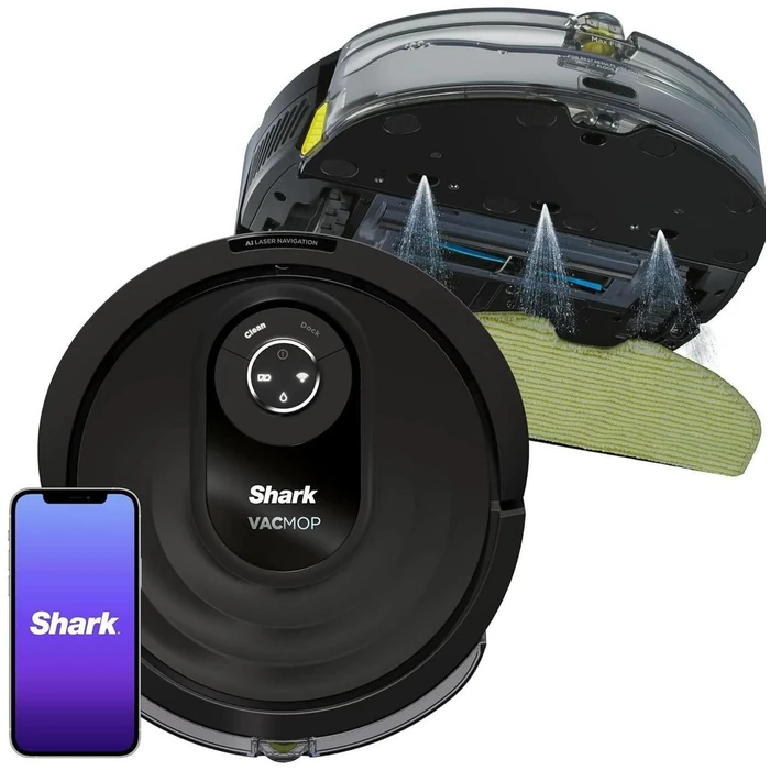 Shark RV2001WD AI Robot VACMOP Pro Wi-Fi Vacuum & Mop with LIDAR Navigation - Black by Shark - Refurbished - Excellent condition - US$151.98