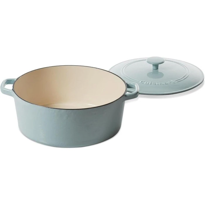 Cuisinart Casserole Cast Iron 7 Quart with Cover (C1670) - Light Blue by Cuisinart - Image 2