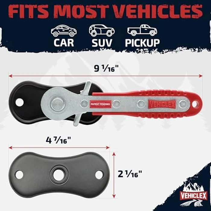 Vehiclex Brake Caliper Compression Tool - Heavy Duty Brake Pad Spreader Tool with Ratcheting Handle & Rib-Reinforced Plates - Caliper Piston Compressor Tool for Cars, SUVs, and Light Trucks by Vehiclex - Image 4
