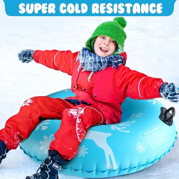 ZMLM Inflatable Snow-Tube Sled for Kids：2Pack Protable Winter Snow Sledding Toy Outdoor Sport Supplies Gift Kits for Age 6 7 8 9 10 Year Old Boy Girl Christmas Halloween Birthday Gift by ZMLM - Image 5