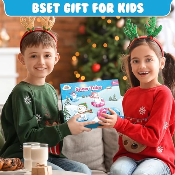 ZMLM Inflatable Snow-Tube Sled for Kids：2Pack Protable Winter Snow Sledding Toy Outdoor Sport Supplies Gift Kits for Age 6 7 8 9 10 Year Old Boy Girl Christmas Halloween Birthday Gift by ZMLM - Image 7