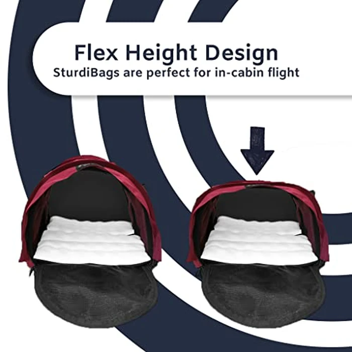 Divided SturdiBag X-Large Pet Carrier: Compartment for 2 Pets, Flexible Height for Cat and Dog Soft Sided with Safety Clips and Seatbelt Straps| Black, 20" x 16" x 12" (PN: SB3D-PRO-BL) by STURDI PRODUCTS - Image 5