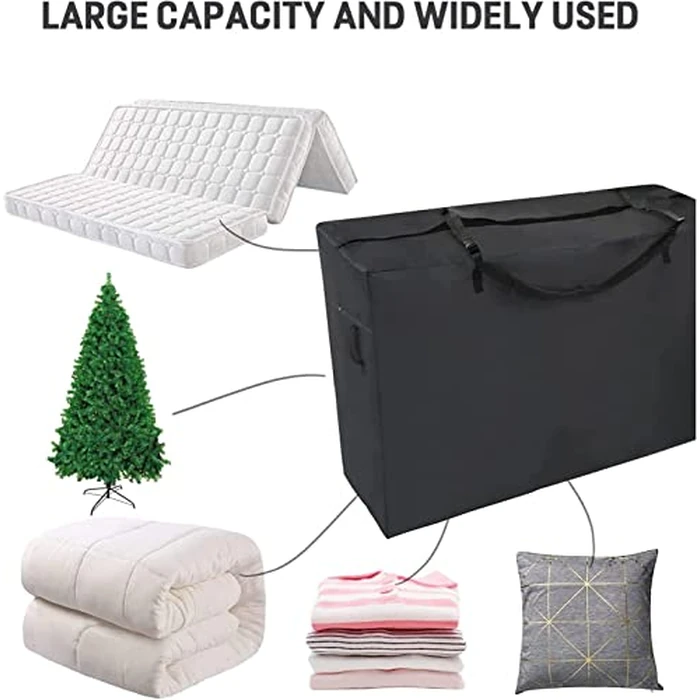 Andacar Folding Mattress Storage Bag - 39inch Carry Case Fits for Tri-Fold Up to 4" Twin & Twin XL Mattress Waterproof Cushion Storage Bag - 39.3"Lx26"Wx13"H, Black, Cover Only by Andacar - Image 6