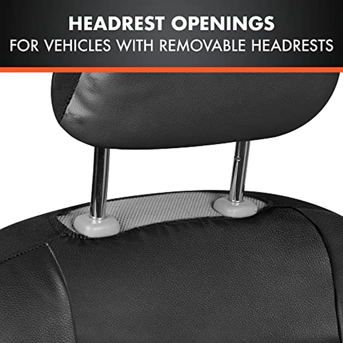 BDk Faux Leather Car Seat Cover Full Set - Front & Rear Split Bench Black Seat Covers For SUV & Truck Seat Covers, Airbag Compatible - Interior Protective Seat Covers for Car Seats & Car Accessories by BDK - Image 6