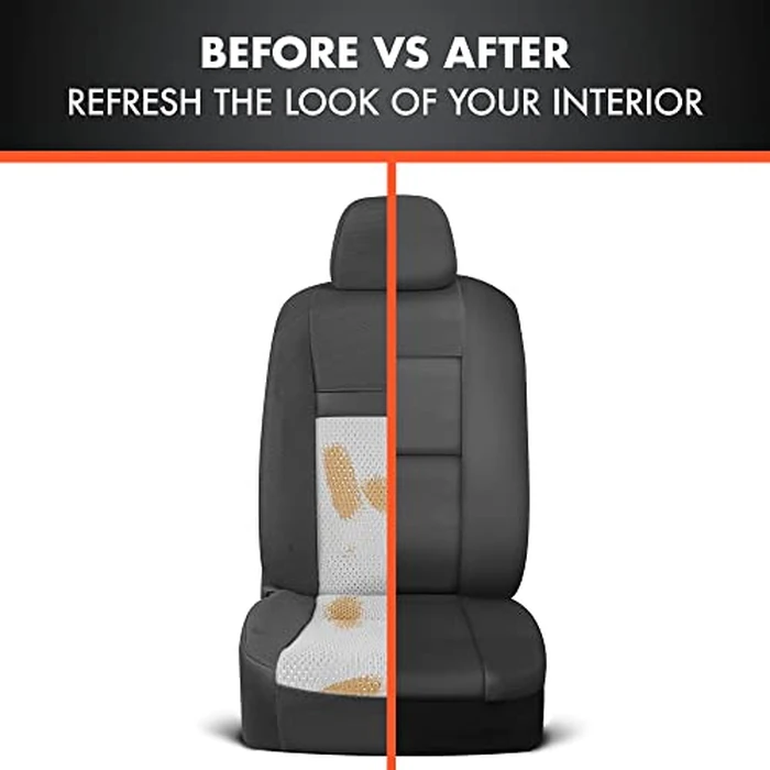 BDk Faux Leather Car Seat Cover Full Set - Front & Rear Split Bench Black Seat Covers For SUV & Truck Seat Covers, Airbag Compatible - Interior Protective Seat Covers for Car Seats & Car Accessories by BDK - Image 8