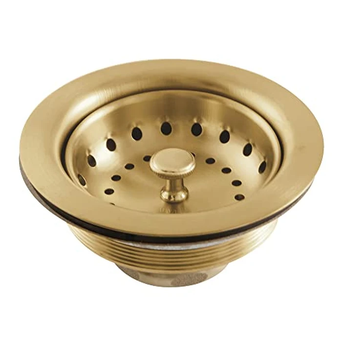 Kingston Brass K111BBB Tacoma Stainless Steel Kitchen Sink Basket Strainer, Brushed Brass by Kingston Brass - Used - Good condition - CA$26.77