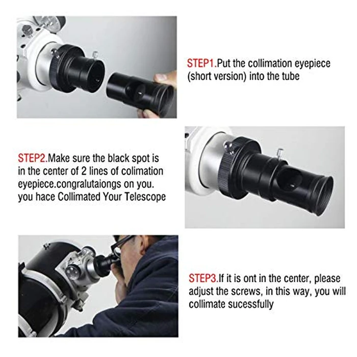 Astronomical Telescope Collimation Eyepiece,Professional 1.25 inch,Short Paragraph Optical Axis Alignment Eyepiece for Photography,Astronomy,Refracting Telescope by V BESTLIFE - Image 3