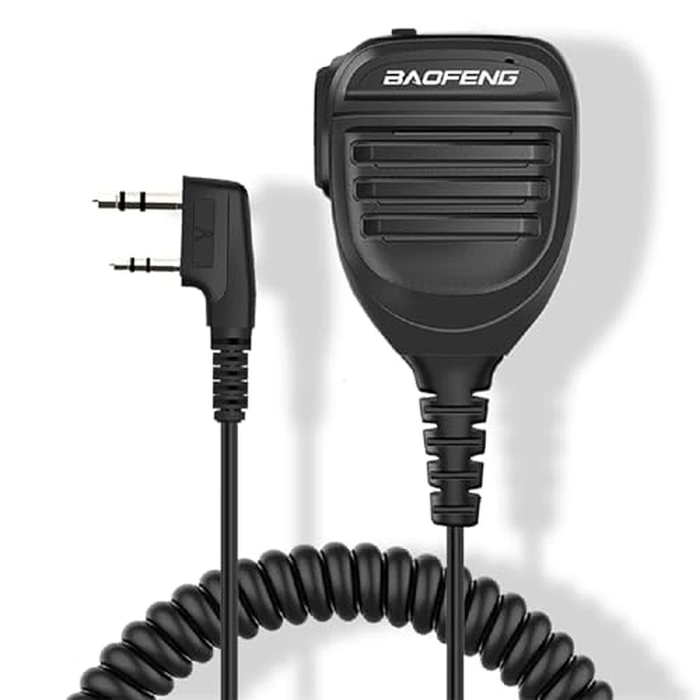 BAOFENG BF-F8HP Microphone Speaker Shoulder Mic Remote Rainproof Dual PTT for GMRS Ham Radio 2Pin K Mic Compatible with Walkie Talkie UV-82 UV-S9 UV-5R BF-888S(Black-Dual PTT) by BAOFENG - Used - Very Good condition - US$8.79