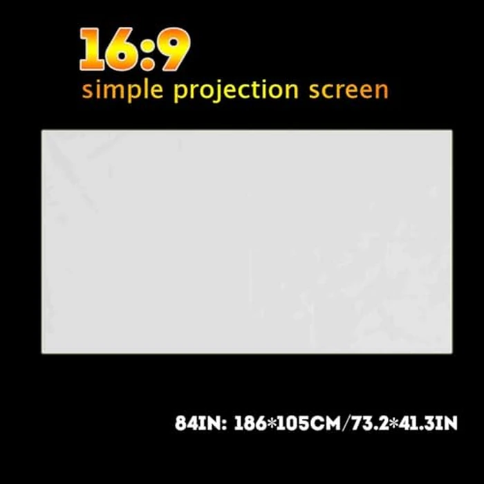 60-120 Inch Projector Screen,Projector Curtain Rear Projection Screen Portable Foldable White Projector Curtain Screen 16:9 Indoor/Outdoor Movie Theater Party, Home Theater, Office (84in) by Aramox - Image 2