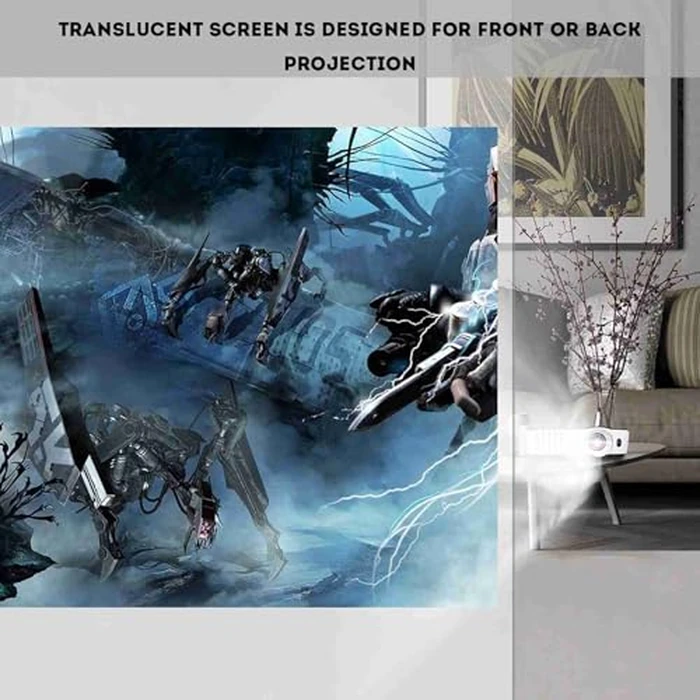 60-120 Inch Projector Screen,Projector Curtain Rear Projection Screen Portable Foldable White Projector Curtain Screen 16:9 Indoor/Outdoor Movie Theater Party, Home Theater, Office (84in) by Aramox - Image 3