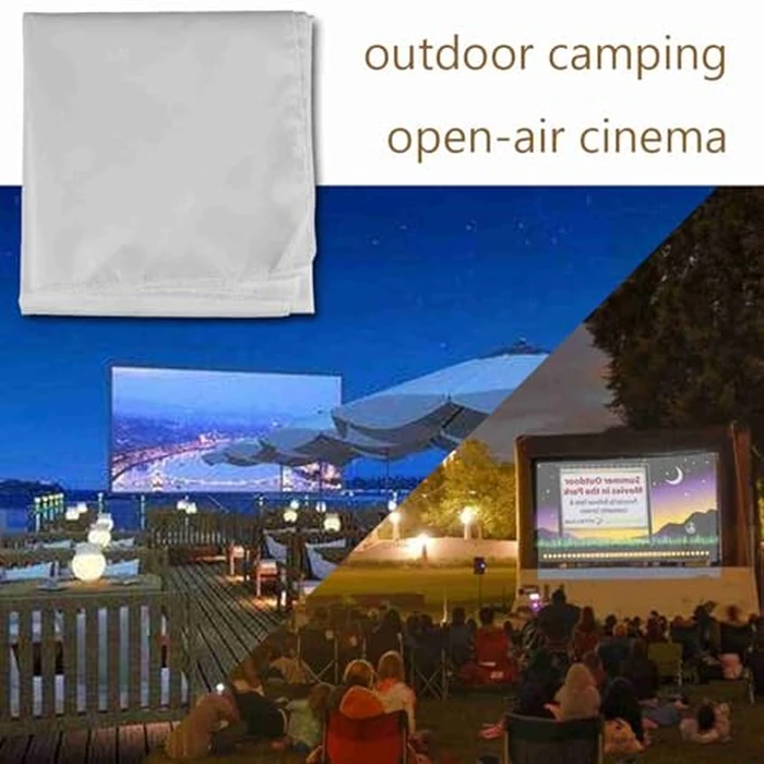 60-120 Inch Projector Screen,Projector Curtain Rear Projection Screen Portable Foldable White Projector Curtain Screen 16:9 Indoor/Outdoor Movie Theater Party, Home Theater, Office (84in) by Aramox - Image 4