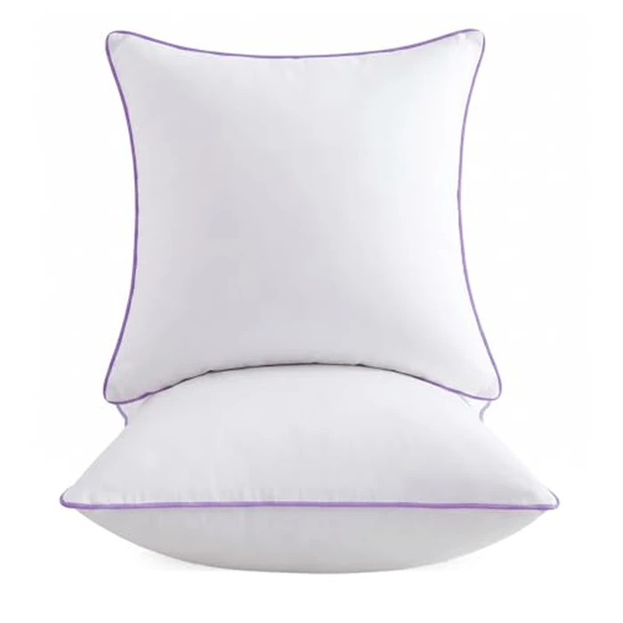 Wuuyuef 20x20 Pillow Inserts Set of 2, Hypoallergenic Soft Fluffy Decorative Throw Pillow Inserts with Purple Reinforced Edges, Machine Washable, for Sofa Couch, White by Wuuyuef - Used - Very Good condition - US$16.32