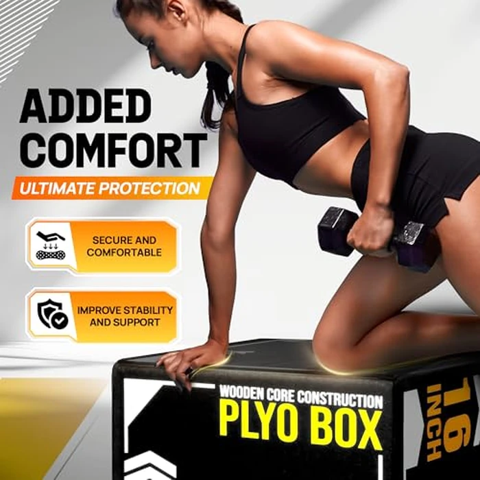 Yes4All 3 in 1 Soft Plyo Box Wooden Core, Foam Plyometric Box for Home Gym and Outdoor Workout - 20 x 18 x 16 by Yes4All - Image 4