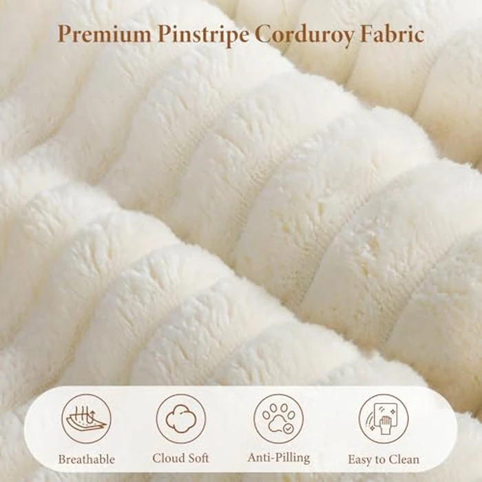 Vesgantti 141.7" U Shaped Sectional Boneless Couch, Modern 6 Seater Modular Sofa with Chaise & Ottoman, Deep Seat Plush Corduroy Cloud Couches for Living Room, No Assembly Required, Beige by Vesgantti - Image 3