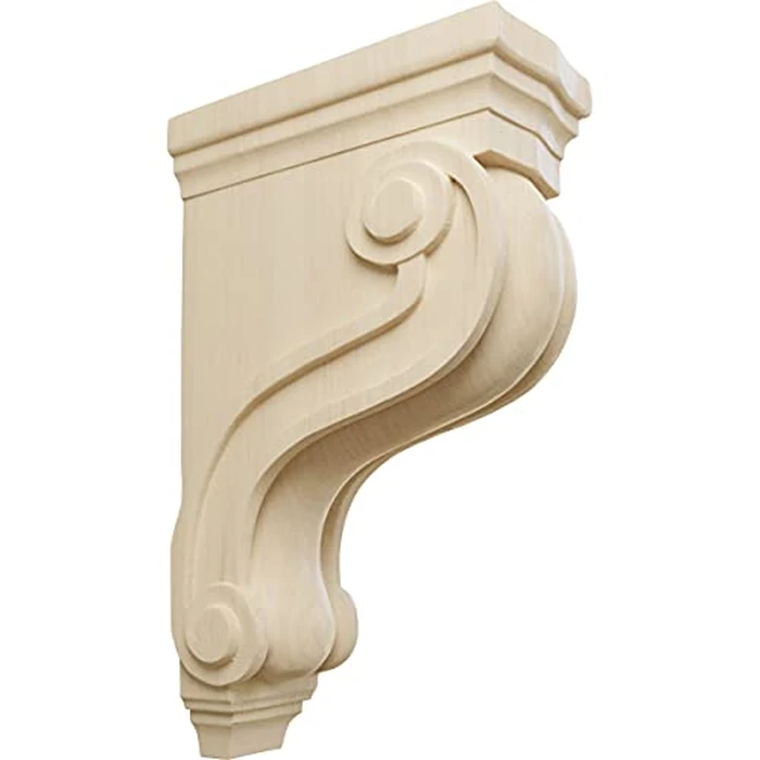 Ekena Millwork COR03X08X13TSRW Boston Traditional Scroll Wood Corbels, 3 7/8"W x 8"D x 13"H, Rubberwood by Ekena Millwork - Used - Very Good condition - US$29.50