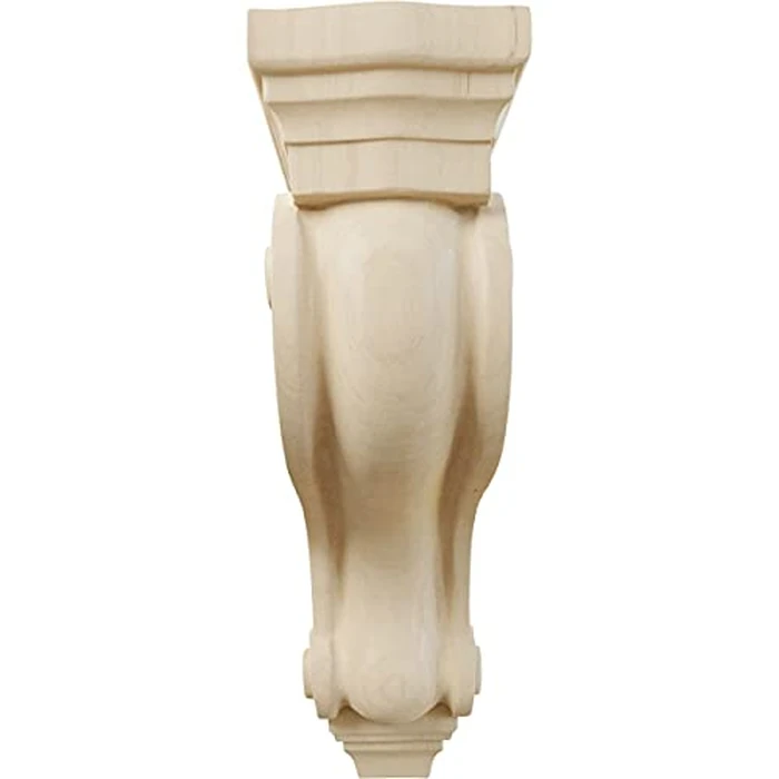 Ekena Millwork COR03X08X13TSRW Boston Traditional Scroll Wood Corbels, 3 7/8"W x 8"D x 13"H, Rubberwood by Ekena Millwork - Image 2