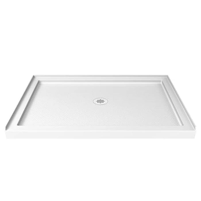 DreamLine SlimLine 42 in. D x 48 in. W x 2 3/4 in. H Center Drain Single Threshold Shower Base in White by DreamLine - Image 1
