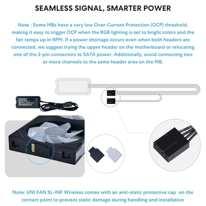 Lian Li UNI Fan SL-Infinity Wireless 120-Single Pack -2.4 GHz Wireless Signal Control-ARGB Fan-Customizable Double Infinity Mirror Effect-Daisy-Chain Design- Without Controller - Black (12SLIN1W1B) by Lian Li - Image 5