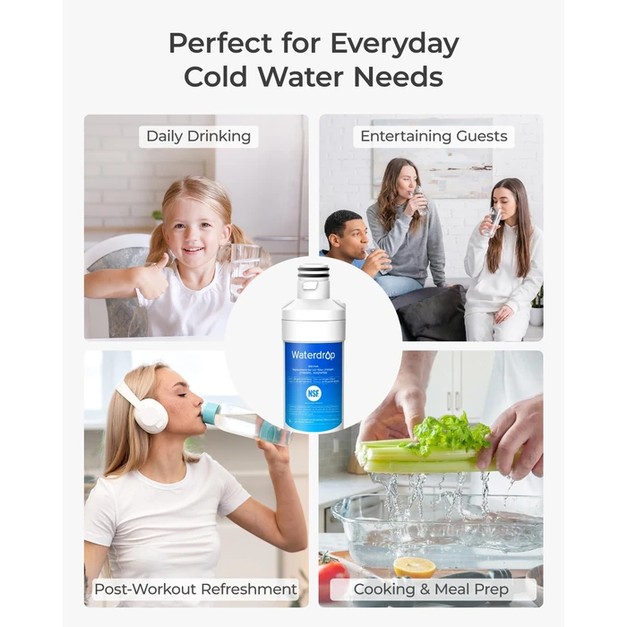 Waterdrop LT1000PC ADQ747935 MDJ64844601 Refrigerator Water Filter and Air Filter, Replacement for LG(R) LT1000P(R), LMXS28626S, LFXS26973S, Kenmore 46-9980, ADQ74793501, ADQ74793502 and LT120F(R), 3 Combo by Waterdrop - Image 9