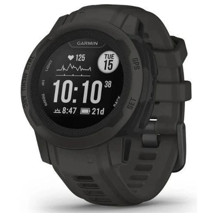 Garmin Instinct 2S Smartwatch - 40MM - Graphite Fiber-reinforced Polymer Case with Graphite Silicone Silicone Strap by Garmin - Image 2