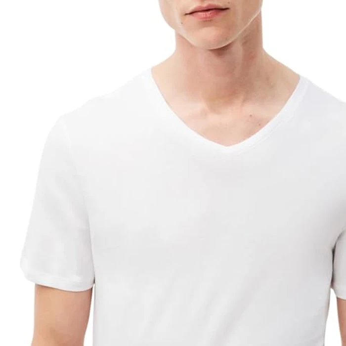 Lacoste Men's 100% Cotton Slim Fit V-Neck Undershirt, 3-Pack, White, Medium by Lacoste - Image 2