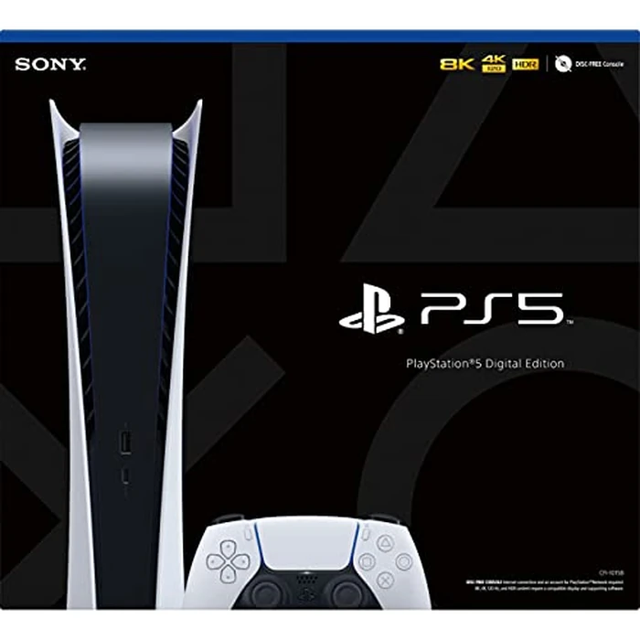 PS5 - Sony PlayStation 5 Digital Edition Gaming Console + Wireless Controller - 16GB GDDR6 RAM, 825GB SSD, 120Hz 8K Output, White by Sony - Image 3