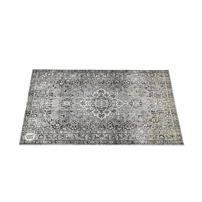 DRUMnBASE Vintage Persian Style Stage Rug, Non Slip Waterproof Rug for Stage or Studio Use to Reduce Vibrations, Gray, 4.26 FT X 3 FT by DRUM N BASE - Used - Like New condition - US$60.88