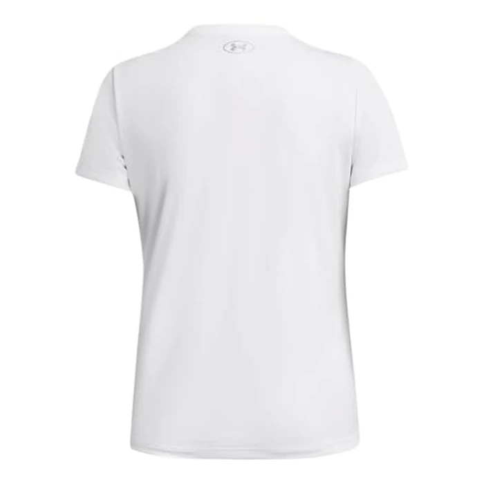 Under Armour Women's Velocity Solid Short Sleeve V Neck T Shirt, (100) White / / Metallic Silver, Medium by Under Armour - Image 4