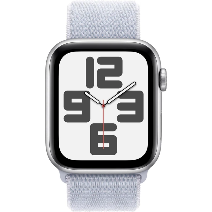 Apple Watch SE 2nd Gen (2022) (Cellular + GPS) - 32GB - 40mm - Silver Aluminum Case with Blue Cloud Textile Sport Loop Band - Small/Medium Size by Apple - Image 2