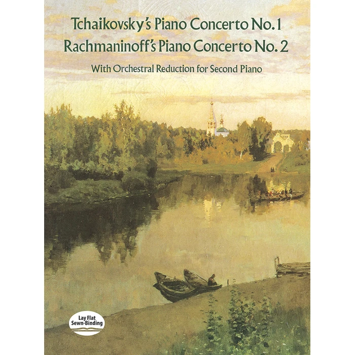 Tchaikovsky's Piano Concerto No. 1 & Rachmaninoff's Piano Concerto No. 2: With Orchestral Reduction for Second Piano by Dover Publications - Used - Like New condition