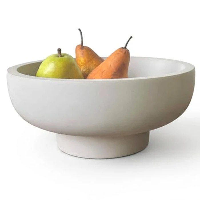 OAKOA Concrete Fruit Bowl for Kitchen Counter - Large Decorative Bowls for Home Decor - Modern Key Bowl for Entryway Table - Pedestal Bowl for Keys by OAKOA - Image 1