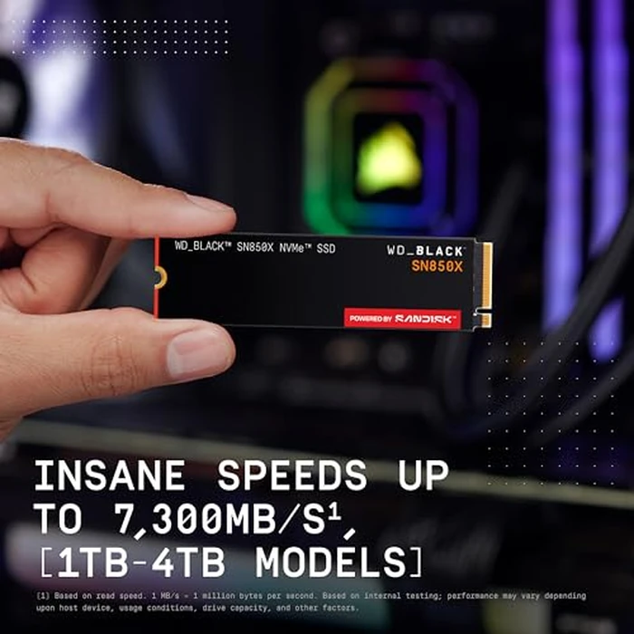 WD_BLACK SN850X 2TB NVMe SSD - M.2 2280, Up to 7,300 MB/s Read speeds, Up to 6,300 MB/s write speeds, Gaming Expansion, High Performance Internal Solid State Drive - WDS200T2X0E by Sandisk - Image 4