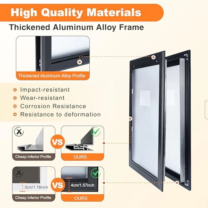 HANIML Aluminum Alloy Large Dog Door for Exterior Door, 2 Flap Insulation/Thermal Insulation, Doggy Door With Closure Panel and Safety Locks by HANIML - Image 2