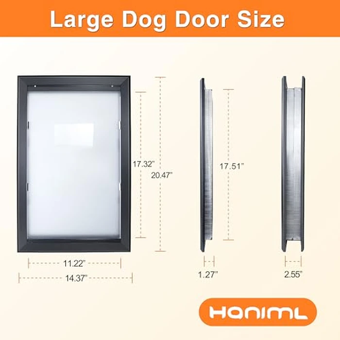 HANIML Aluminum Alloy Large Dog Door for Exterior Door, 2 Flap Insulation/Thermal Insulation, Doggy Door With Closure Panel and Safety Locks by HANIML - Image 6