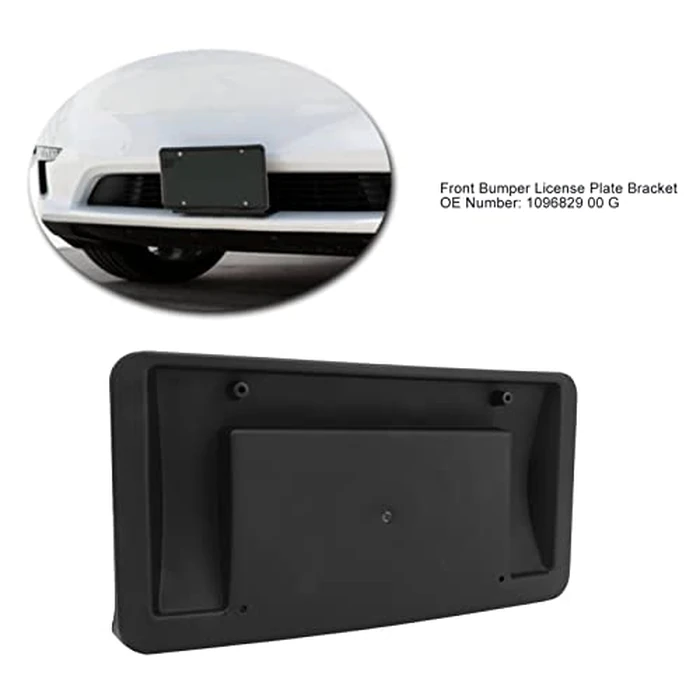 Front Bumper License Plate Bracket 1096829 00 G License Plate Holder Mount Replacement for 2017 to 2023 Convenient and Secure License Plate Bracket by Aramox - Image 2