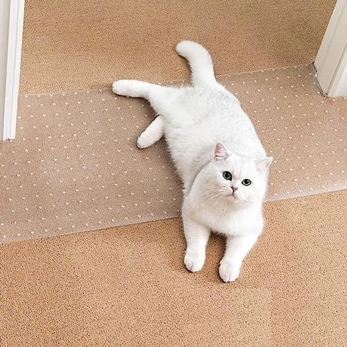Uross Carpet Protector for Pets - Cat Scratch Guard Mat, Anti Scratch Under Door Guard, Easy to Cut Plastic, 3.6FT by Uross - Image 1