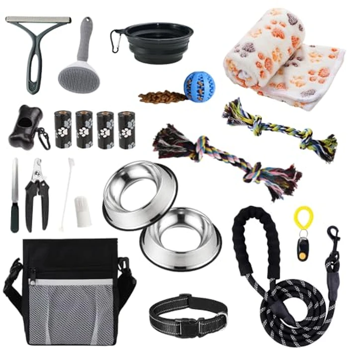 PupLuxe Puppy Starter Kit - Black 22 Piece Dog Training Kit | Great Puppy Gift for First Time & Experienced Owners | New Dog Bundle by PUPLUXE PREMIUM PET PRODUCTS - Used - Like New condition - US$37.99