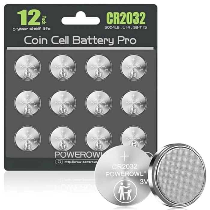 POWEROWL High Capacity CR2032 Battery 12 Pack - CR2032 Lithium 3V Coin Battery Replacement for Apple Airtag Key Fob Remote Controller LED Candles Glucometer by POWEROWL - Used - Like New condition - US$5.93