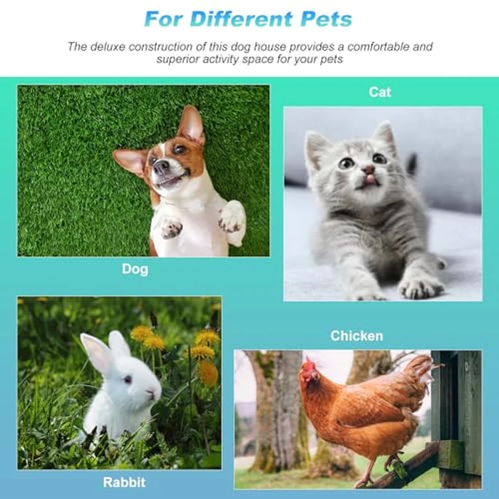 FDW Dog House Indoor Outdoor Durable Ventilate Waterproof Pet Plastic Dog House for Small Medium Large Dogs Insulated Puppy Shelter Kennel Crate with Air Vents and Elevated Floor by FDW - Image 4