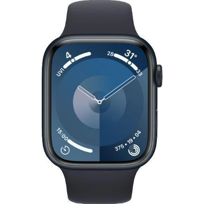 Apple Watch Series 9 (Cellular + GPS) - 64GB - 45mm - Midnight Aluminum Case with Midnight Rubber Sport Band - Small/Medium Size by Apple - Refurbished - Acceptable condition