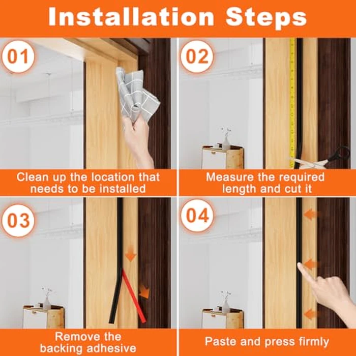 Black Rubber Weather Stripping Door Seal Strip, D Shape Door Rubber Weather Seal Strip, SelfAdhesive Weatherstripping Soundproofing Doors Sealing Strip for Windows (50 feet, Black) by pundin - Image 8