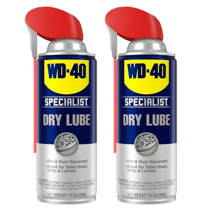 WD-40 Specialist Dry Lube with Smart Straw, Lubricant for Corrosion Protection on Table Saws, Drills and Lathes, Industrial Strength Friction-Reducing Formula, 10 Oz., Twin Pack by WD-40 Specialist - Used - Very Good condition - US$14.33